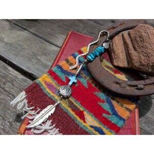 Vintage Southwestern Turquoise Blue Bookmark, Book Lover Gift